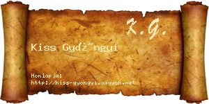 Kiss Gyöngyi névjegykártya